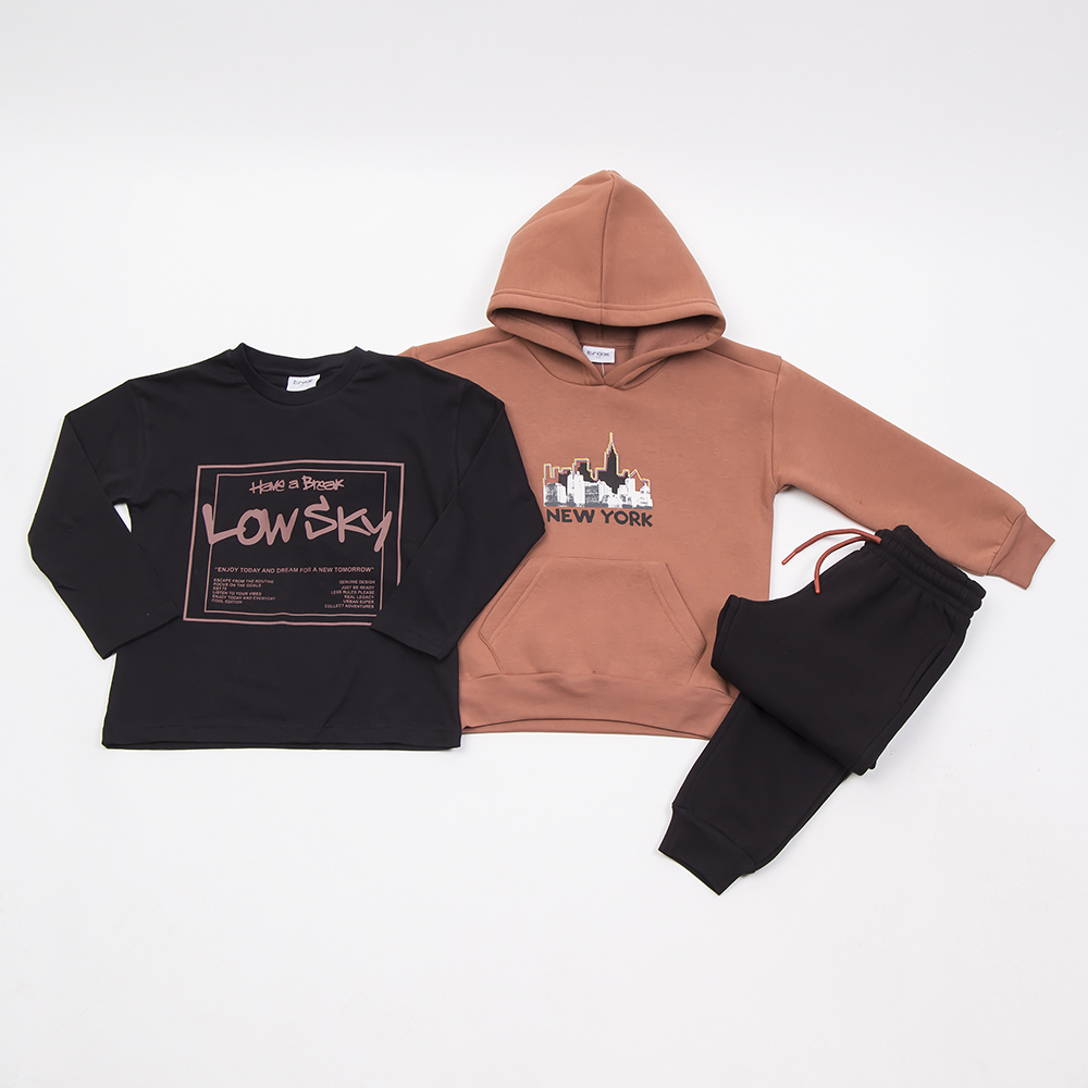 Παιδικό σετ με φόρμα 3 τμχ TRAX αγόρι - ΚΕΡΑΜΜΥΔΙ