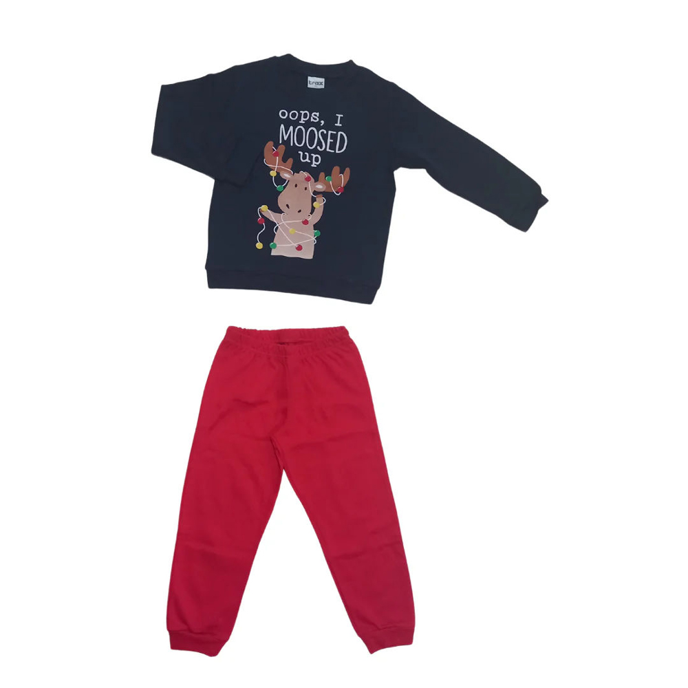 Παιδικές χριστουγεννιατικες πιτζάμες TRAX αγόρι - NAVY