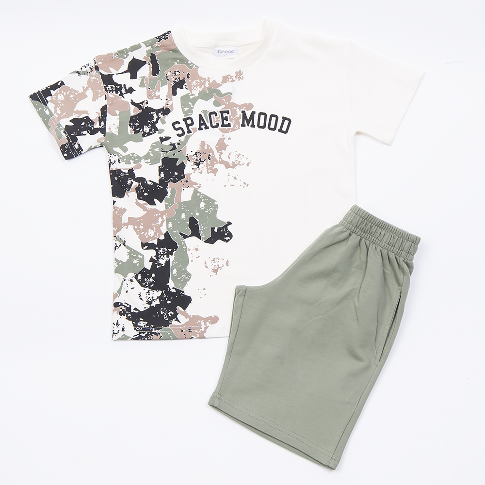 Παιδικό σετ με βερμούδα TRAX αγόρι - ΕΚΡΟΥ