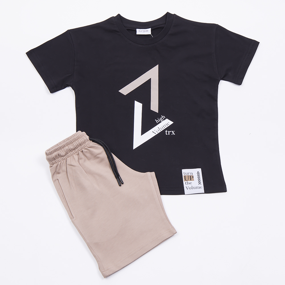 Παιδικό σετ με βερμούδα TRAX αγόρι - ΜΑΥΡΟ