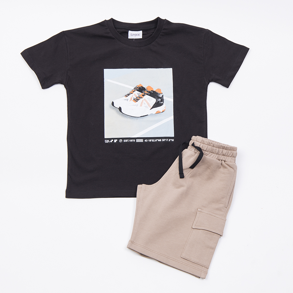 Παιδικό σετ με βερμούδα TRAX αγόρι - ΜΑΥΡΟ