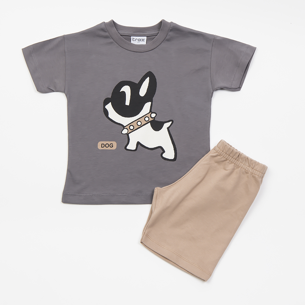 Παιδικό σετ με βερμούδα TRAX αγόρι - ΓΚΡΙ