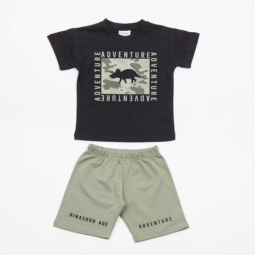 Παιδικό σετ με βερμούδα TRAX αγόρι - ΜΑΥΡΟ