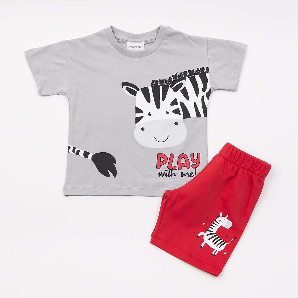 Παιδικό σετ με βερμούδα TRAX αγόρι - ΓΚΡΙ