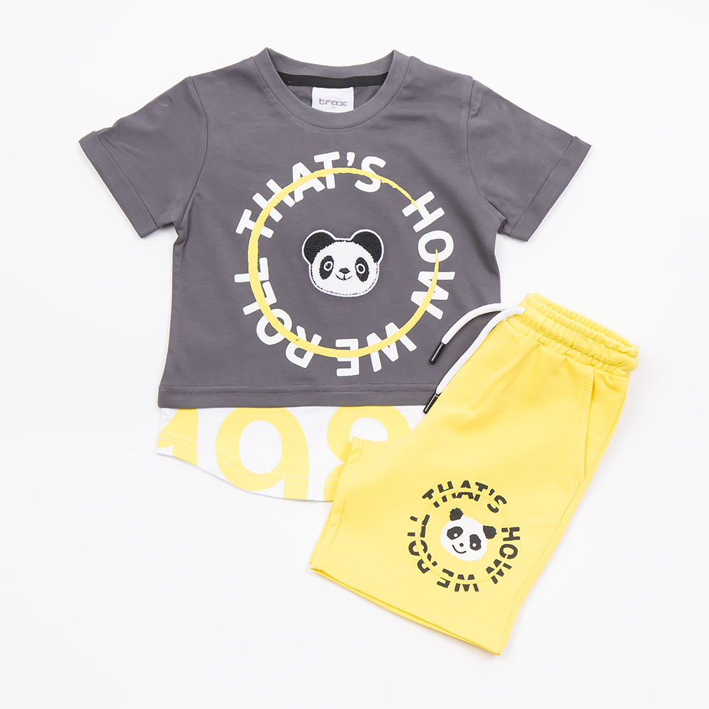 Παιδικό σετ με βερμούδα TRAX αγόρι - ΑΝΘΡΑΚΙ