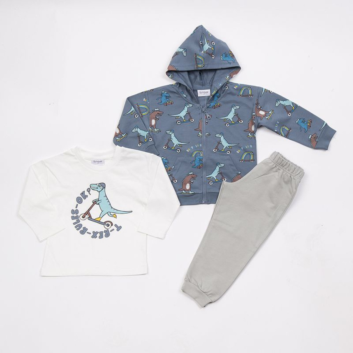 Παιδικό σετ με φόρμα 3 τμχ TRAX αγόρι - ΓΑΛΑΖΙΟ