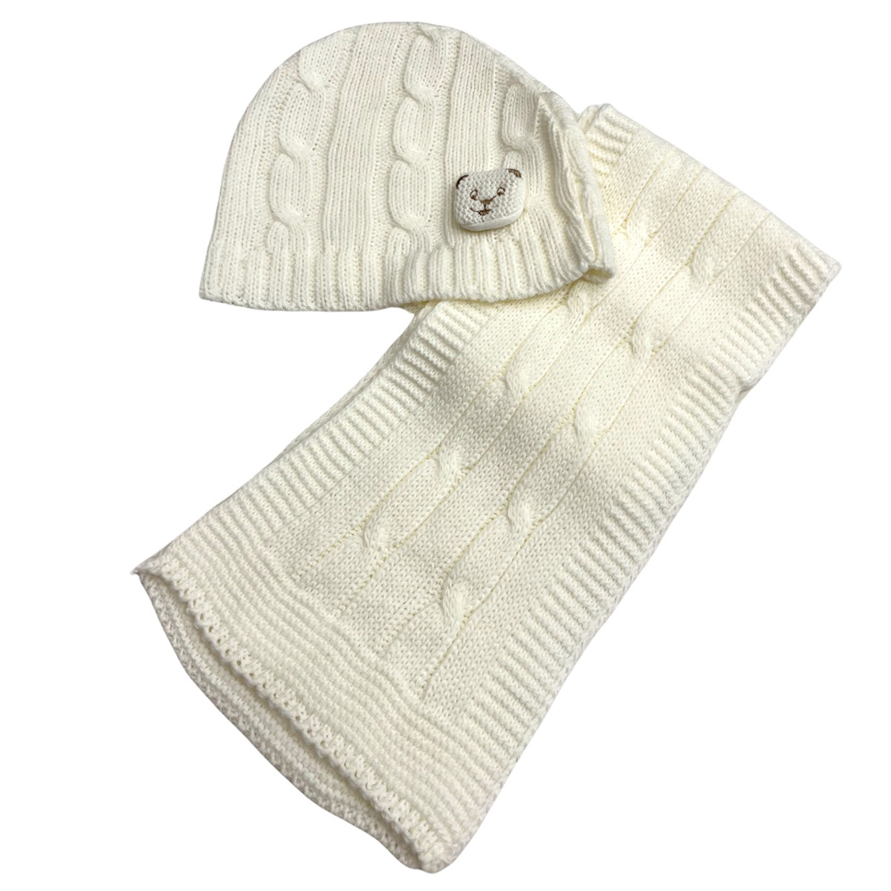 Σετ σκούφος με κασκόλ - ΕΚΡΟΥ