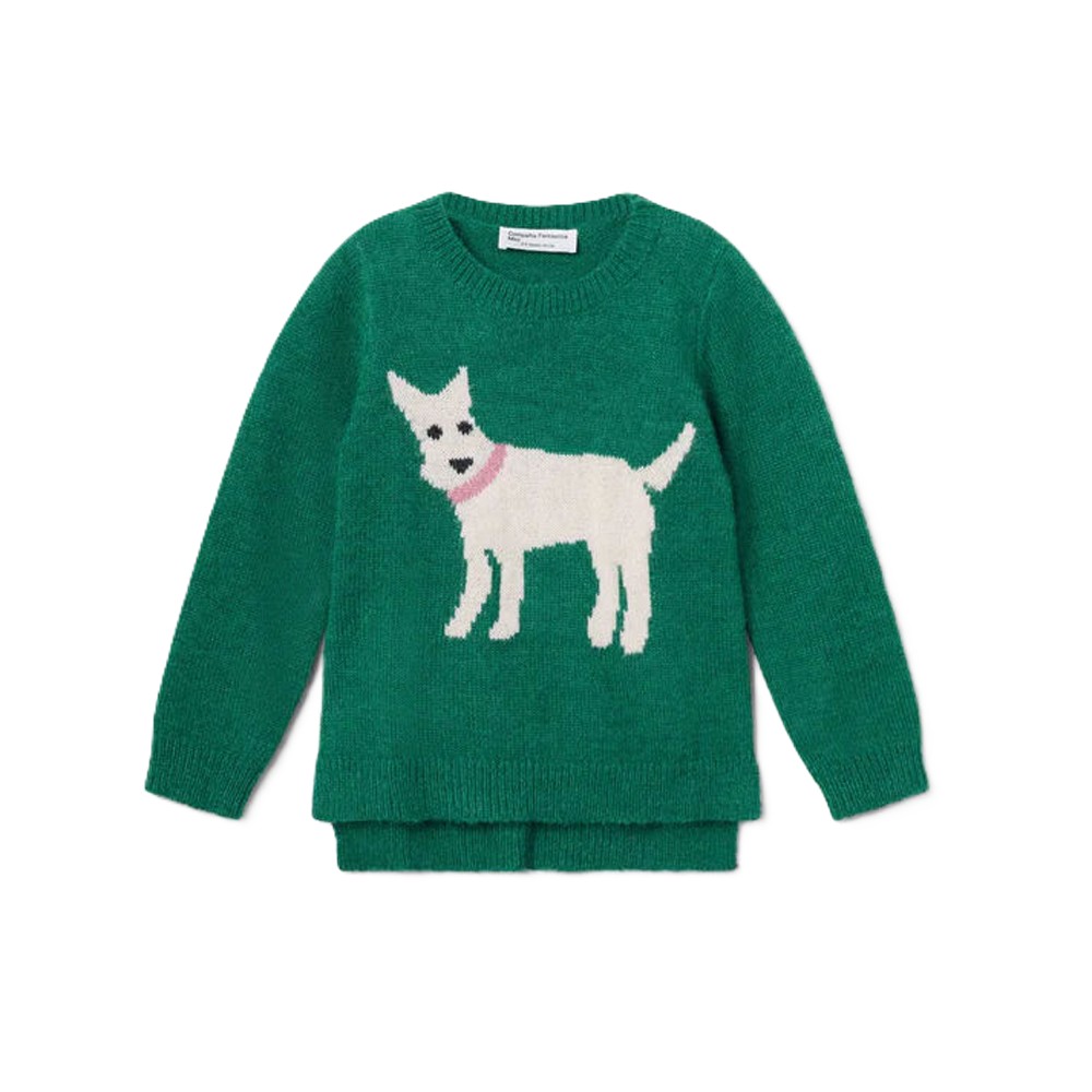 Παιδικό πλεκτό πουλόβερ COMPANIA FANTASTICA κορίτσι - ΠΡΑΣΙΝΟ