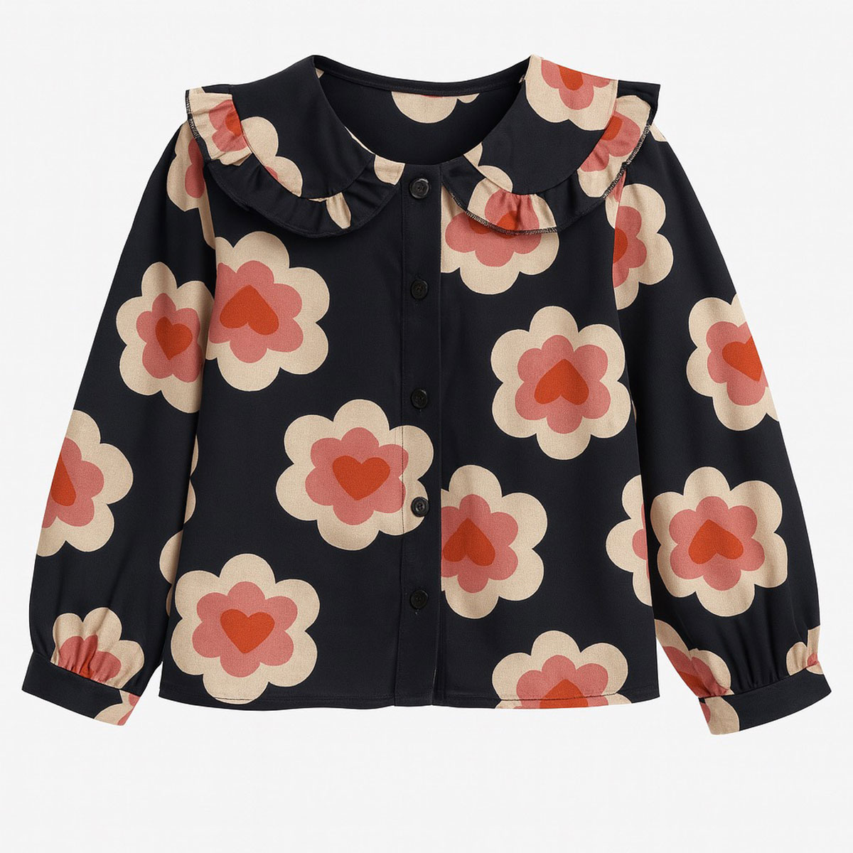 Παιδικό πουκάμισο COMPANIA FANTASTICA κορίτσι - ΜΑΥΡΟ