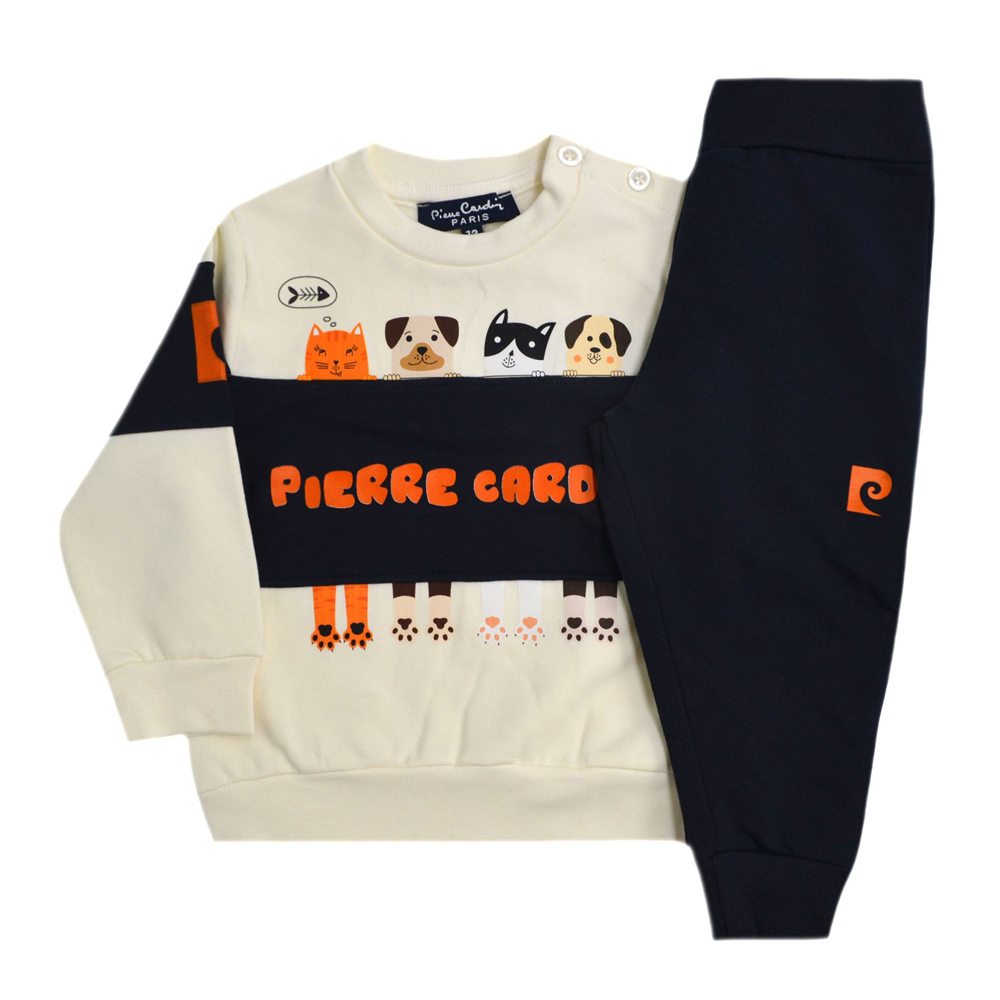 Βρεφικό σετ με φόρμα PIERRE CARDIN αγόρι - ΛΕΥΚΟ