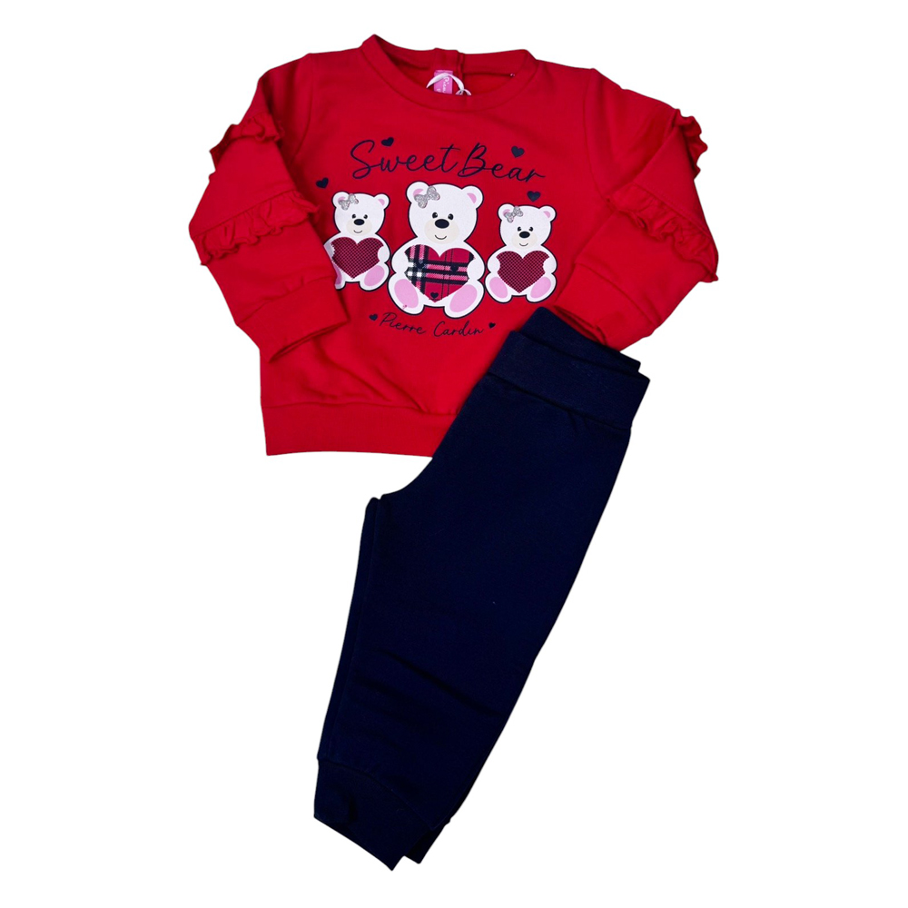 Βρεφικό σετ με φόρμα PIERRE CARDIN κορίτσι - ΚΟΚΚΙΝΟ