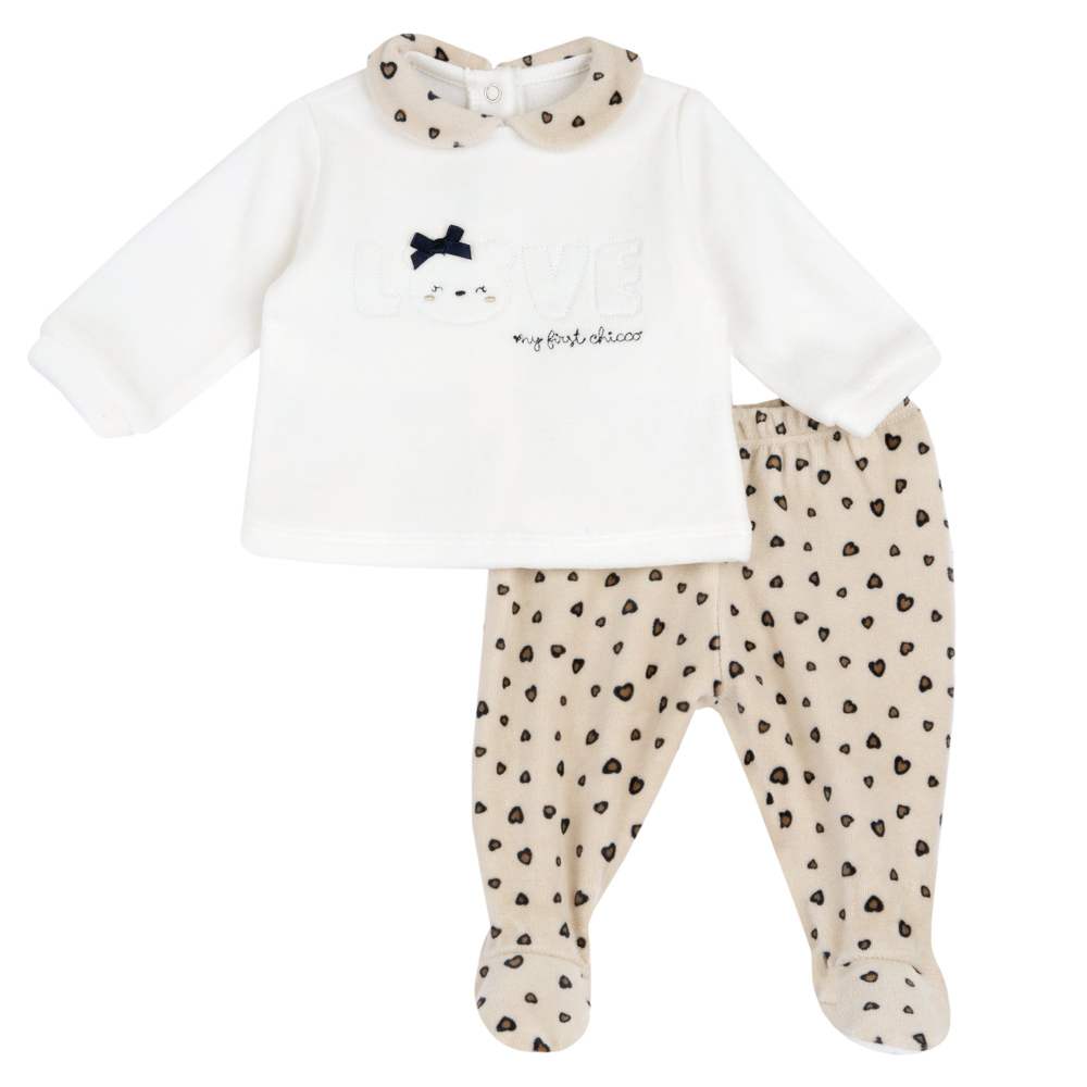 Βρεφικό βελουτέ σετ με παντελόνι CHICCO κορίτσι - ΙΒΟΥΑΡ