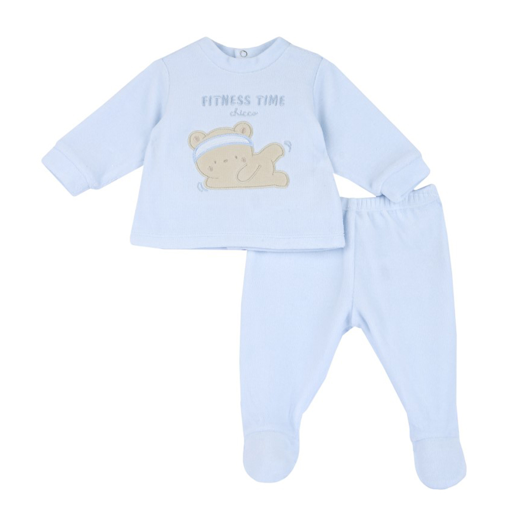 Βρεφικό βελουτέ σετ φορμάκι CHICCO αγόρι - ΓΑΛΑΖΙΟ