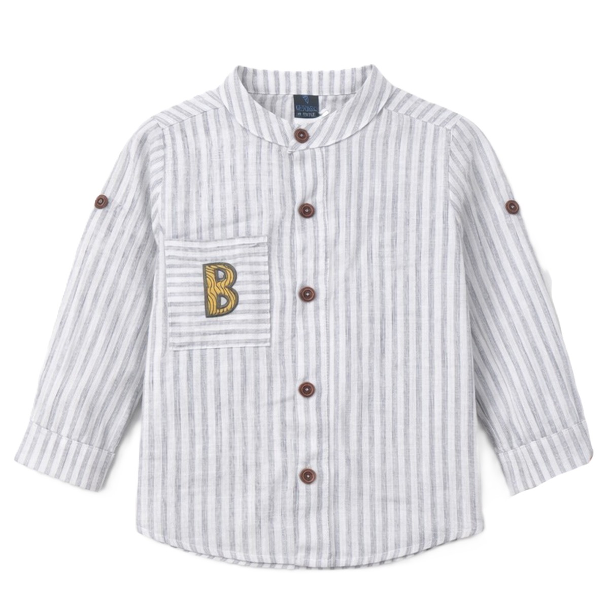 Παιδικό ριγέ πουκάμισο RESTART αγόρι - ΓΚΡΙ