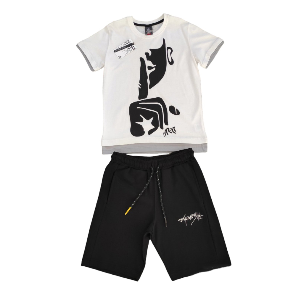 Σετ με βερμούδα AMARETTO αγόρι - ΛΕΥΚΟ