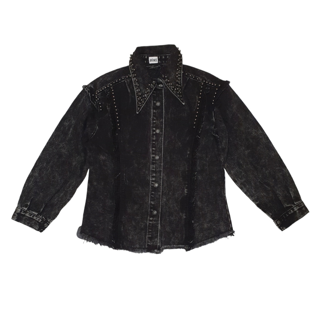 Τζιν πουκαμίσα BRIINCE - ΜΑΥΡΟ