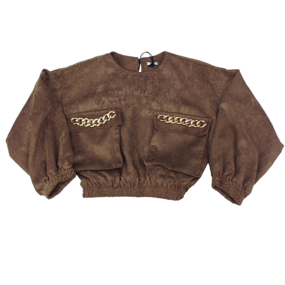 Κοτλέ μπλούζα BRINCE - ΚΑΦΕ