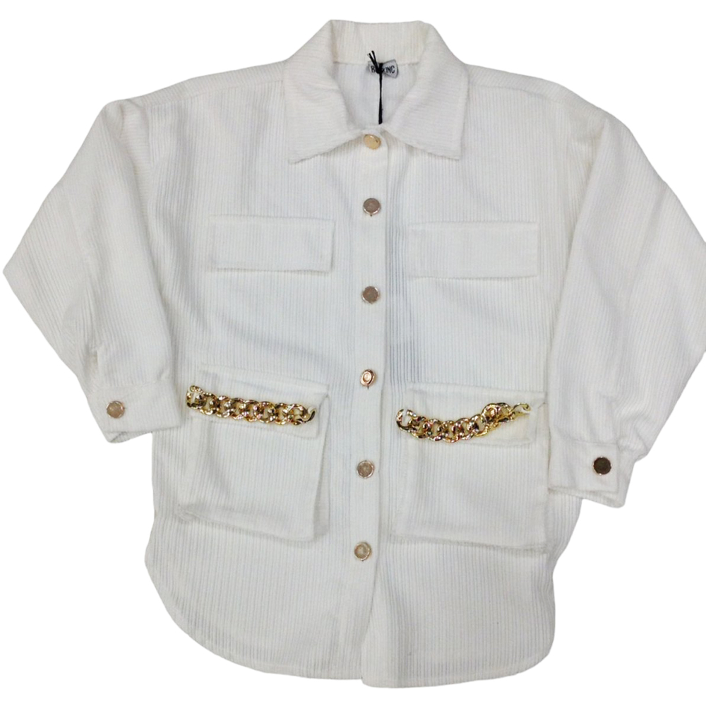 Κοτλέ πουκαμίσα BRINCE - ΛΕΥΚΟ