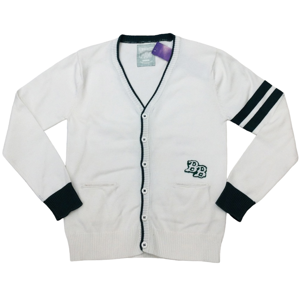 Πλεκτή ζακέτα BLU BAND - ΛΕΥΚΟ