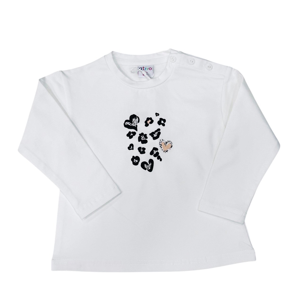 Βρεφική μακρυμάνικη μπλούζα ATIVO κορίτσι - ΛΕΥΚΟ