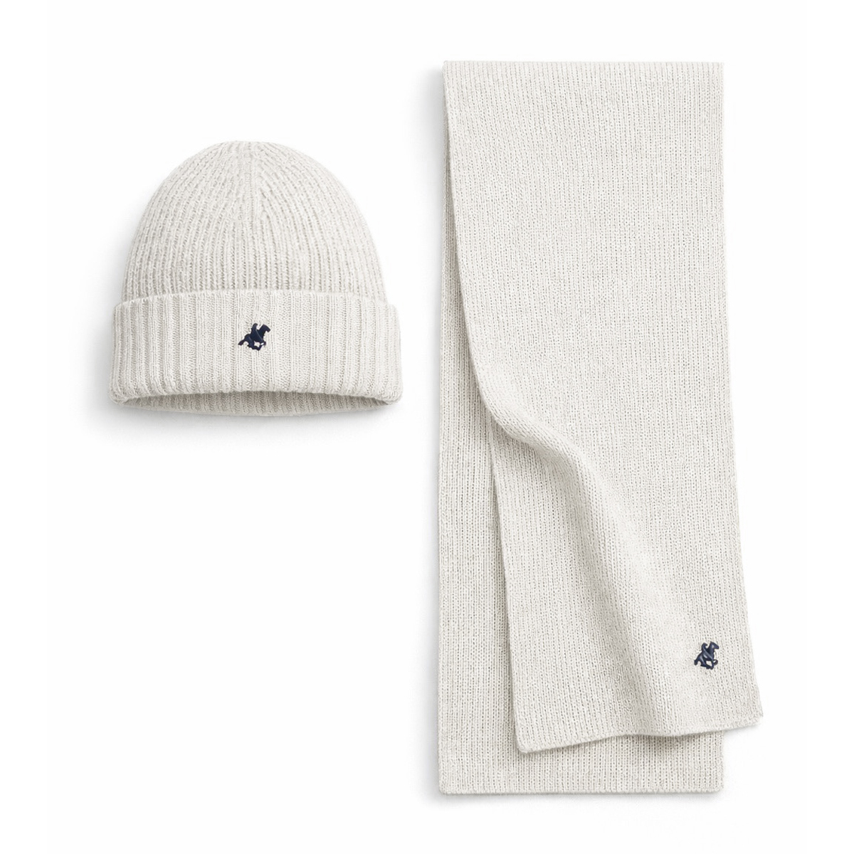 Παιδικό σετ σκούφος με κασκόλ US POLO - OFF WHITE