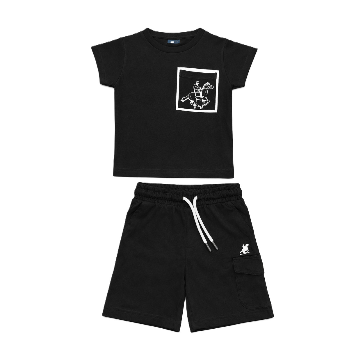 Παιδικό σετ με βερμούδα US POLO αγόρι - ΜΑΥΡΟ