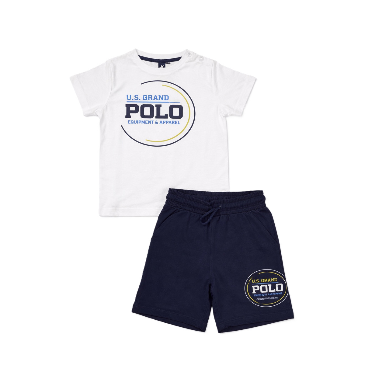 Βρεφικό σετ με βερμούδα US POLO αγόρι - ΛΕΥΚΟ