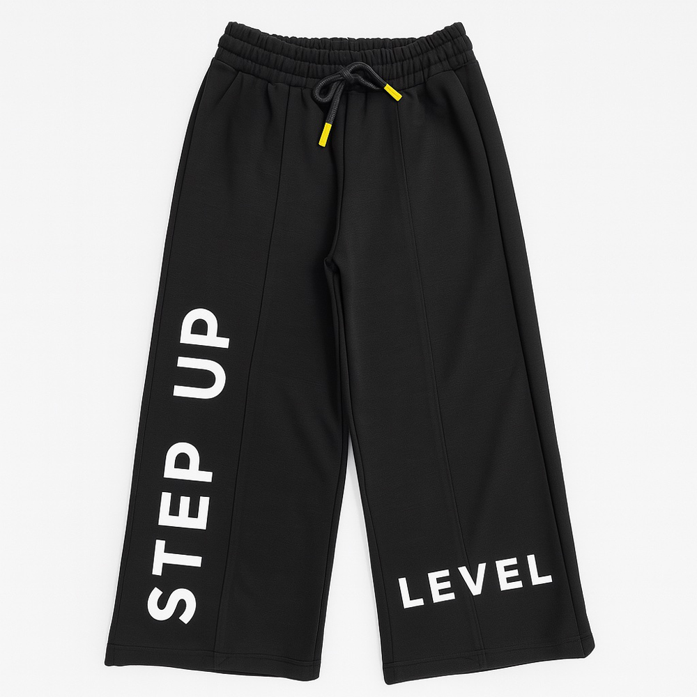 Παντελόνι φόρμας με λάστιχο GAIALUNA - ΜΑΥΡΟ