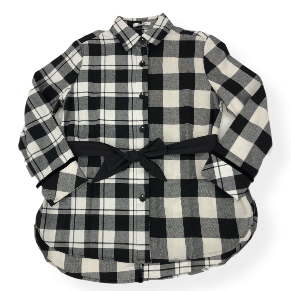 Καρό πουκάμισο GAIALUNA ΛΕΥΚΟ- - ΛΕΥΚΟ-ΜΑΥΡΟ