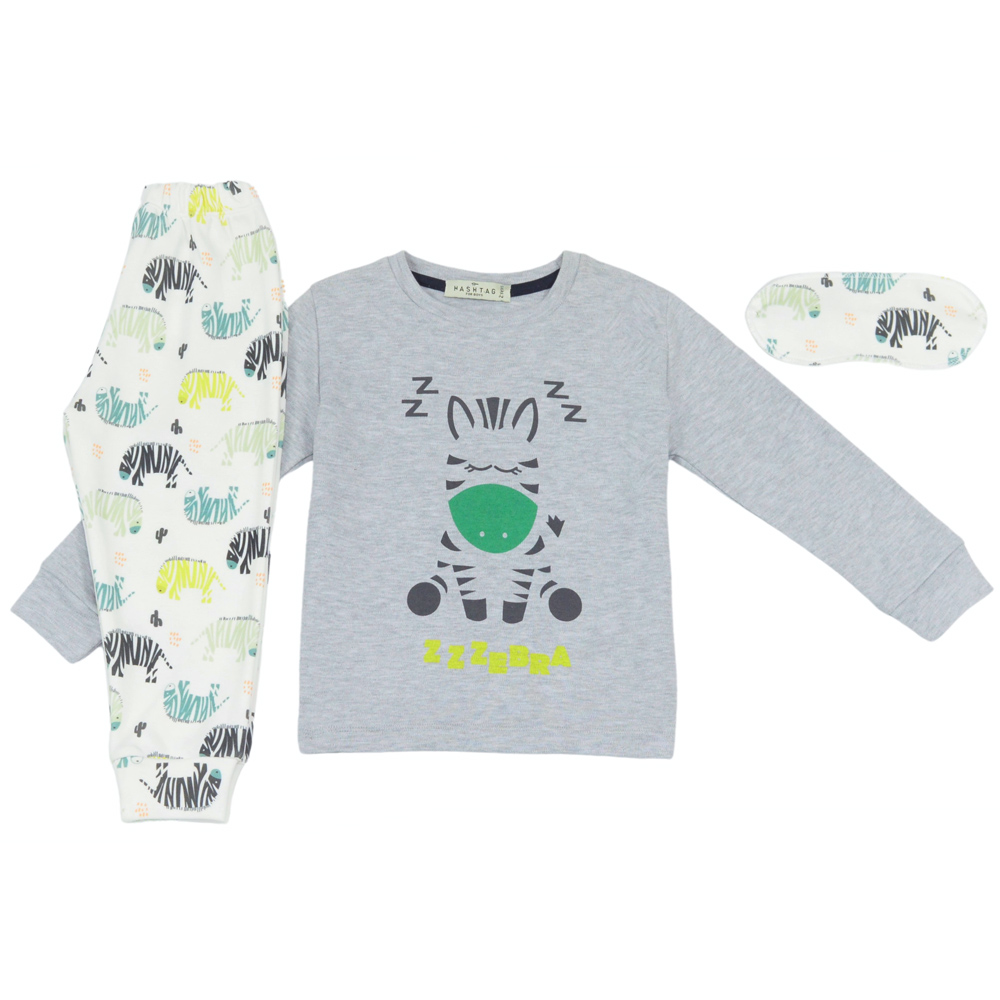 Σετ πιτζάμες HASHTAG - ΓΚΡΙ