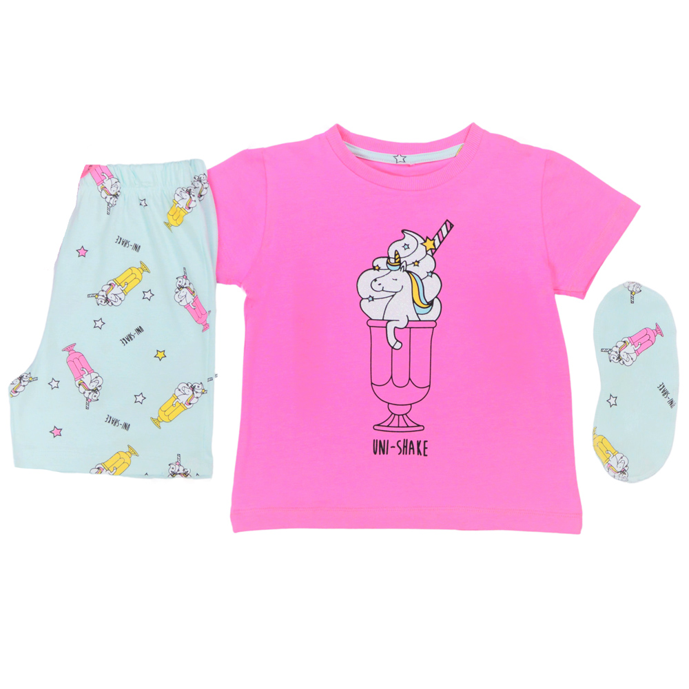 Σετ πιτζάμες ΕΒΙΤΑ κορίτσι - ΦΟΥΞΙΑ