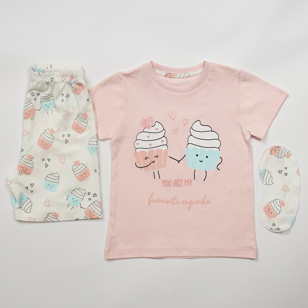 Σετ πιτζάμες ΕΒΙΤΑ με μάσκα ύπνου κορίτσι - ΣΟΜΟΝ