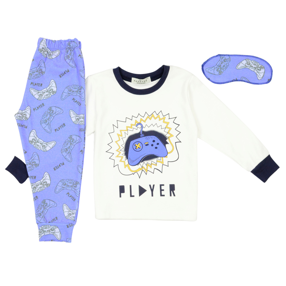 Σετ πιτζάμες HASHTAG - ΛΕΥΚΟ