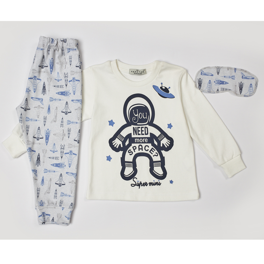 Σετ πιτζάμες HASHTAG - ΛΕΥΚΟ