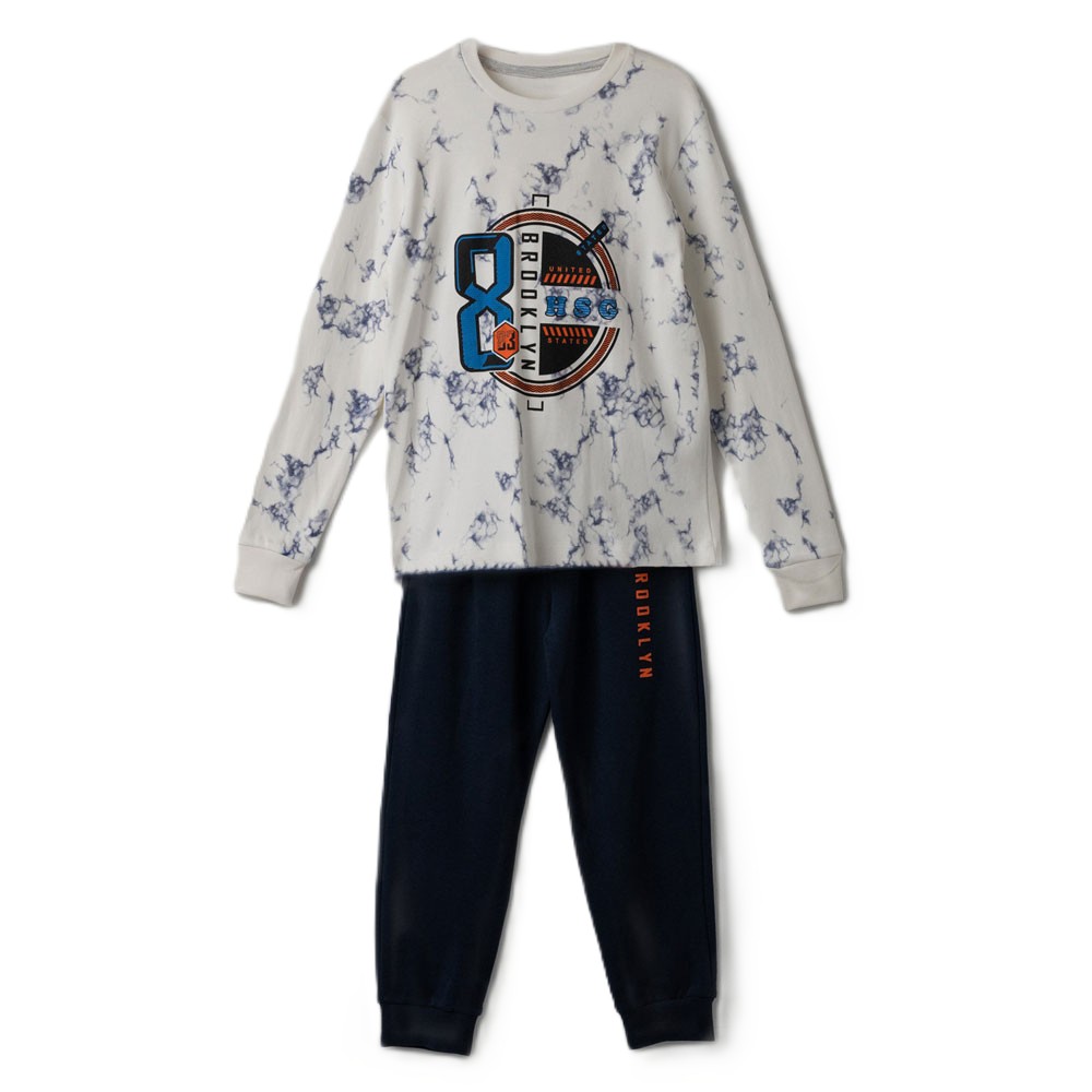 Παιδικές πιτζάμες HASHTAG αγόρι - OFF WHITE