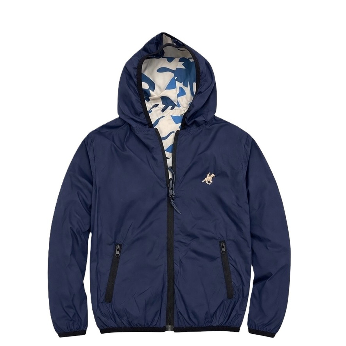 Αντιανεμικό μπουφάν εποχής διπλής όψης US POLO αγόρι - NAVY