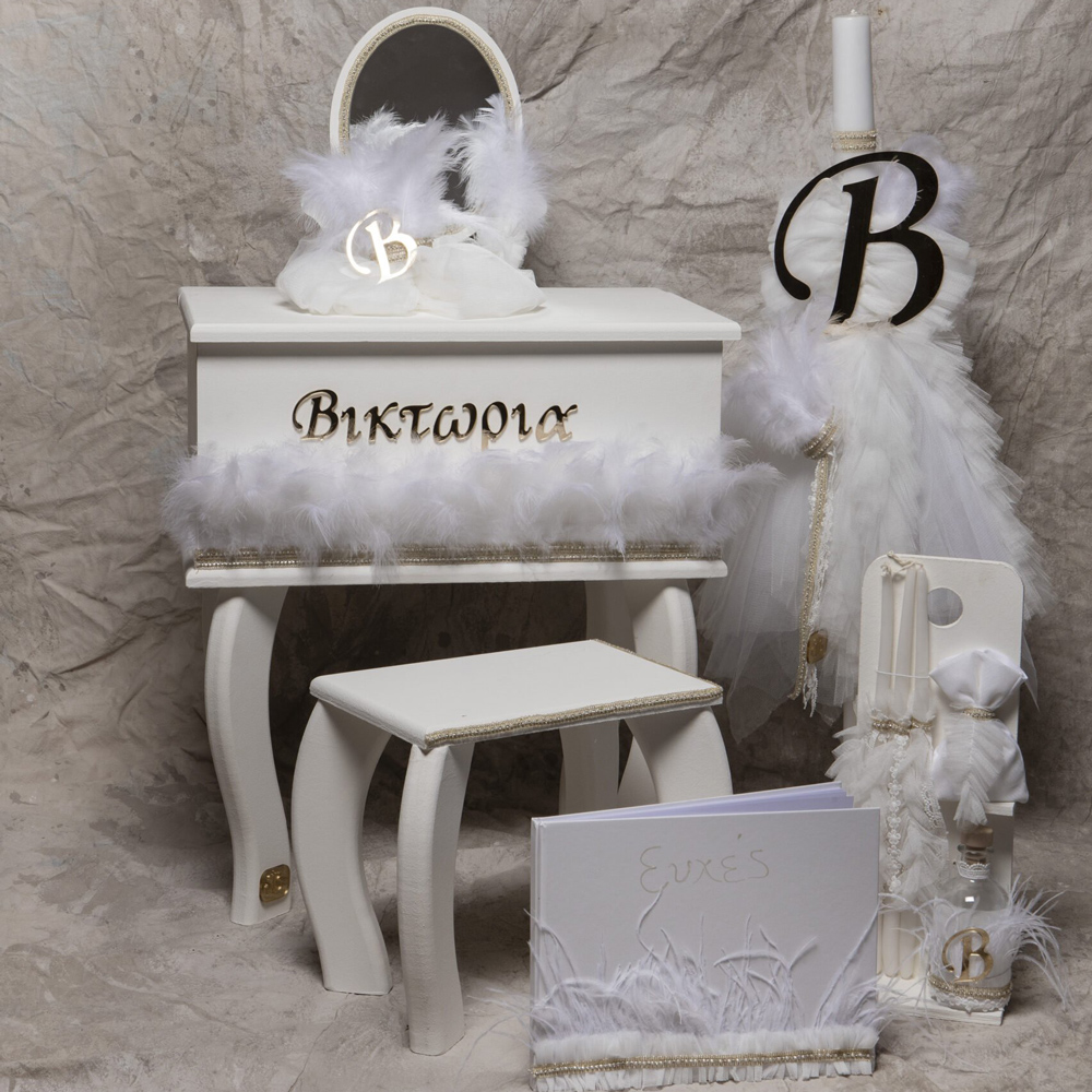 Πακέτο βάπτισης BABY BLOOM 6 τμχ - ΛΕΥΚΟ