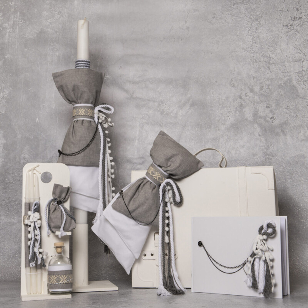 Πακέτο βάπτισης για αγόρι Baby Bloom - ΓΚΡΙ