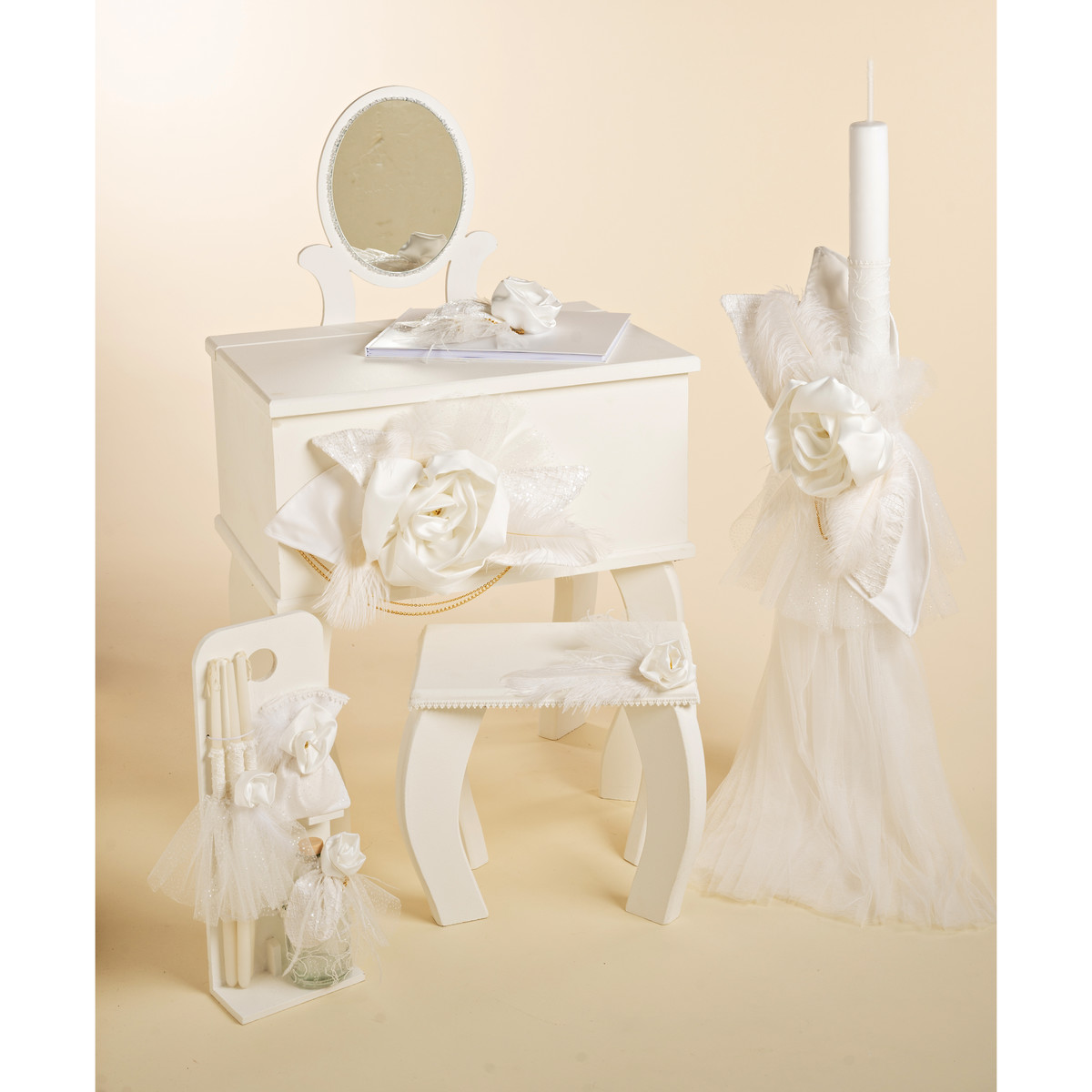 Πακέτο βάπτισης κορίτσι BABY BLOOM 4 τμχ - ΛΕΥΚΟ