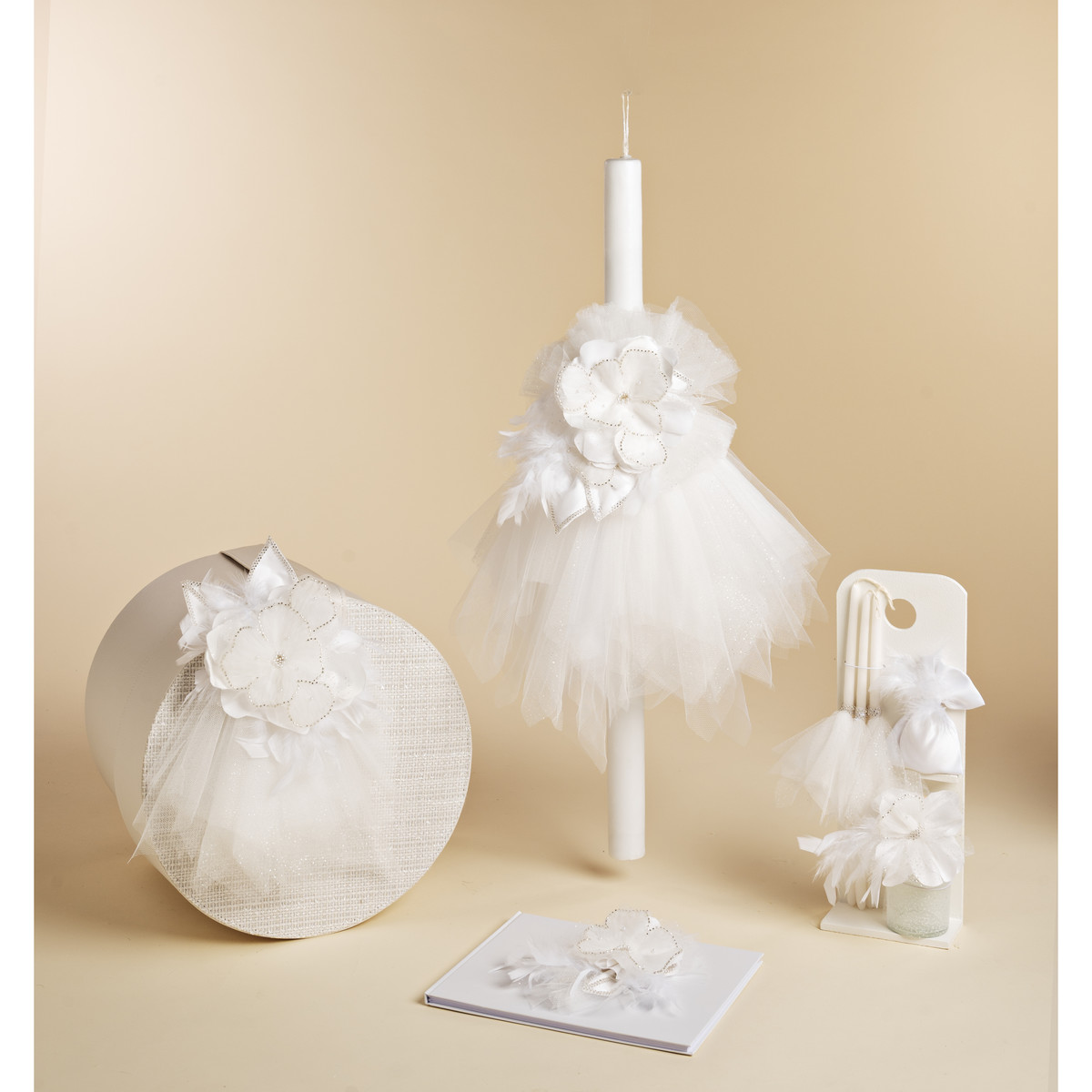 Πακέτο βάπτισης κορίτσι BABY BLOOM 4 τμχ - ΛΕΥΚΟ