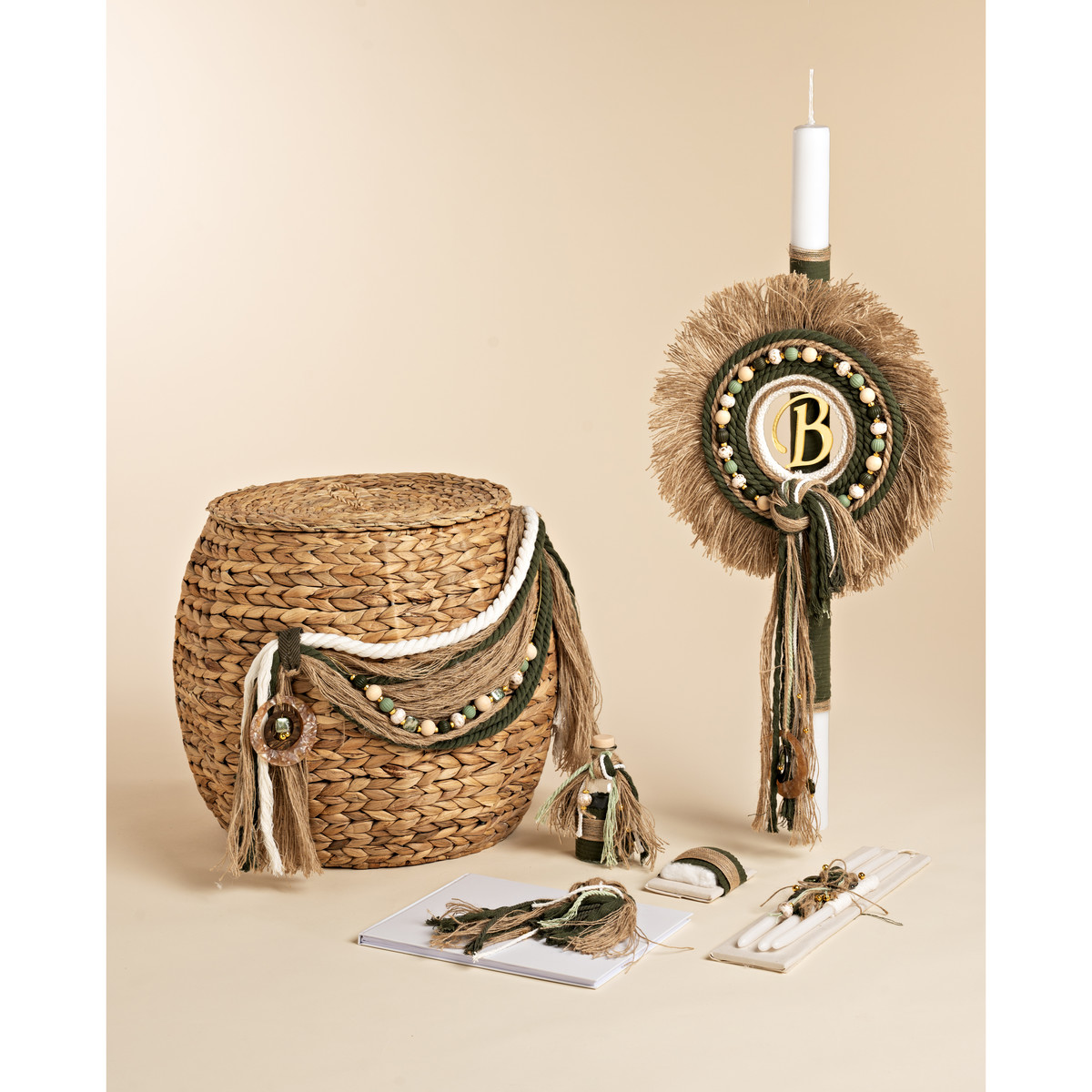 Πακέτο βάπτισης αγόρι BABY BLOOM 4 τμχ - ΧΑΚΙ