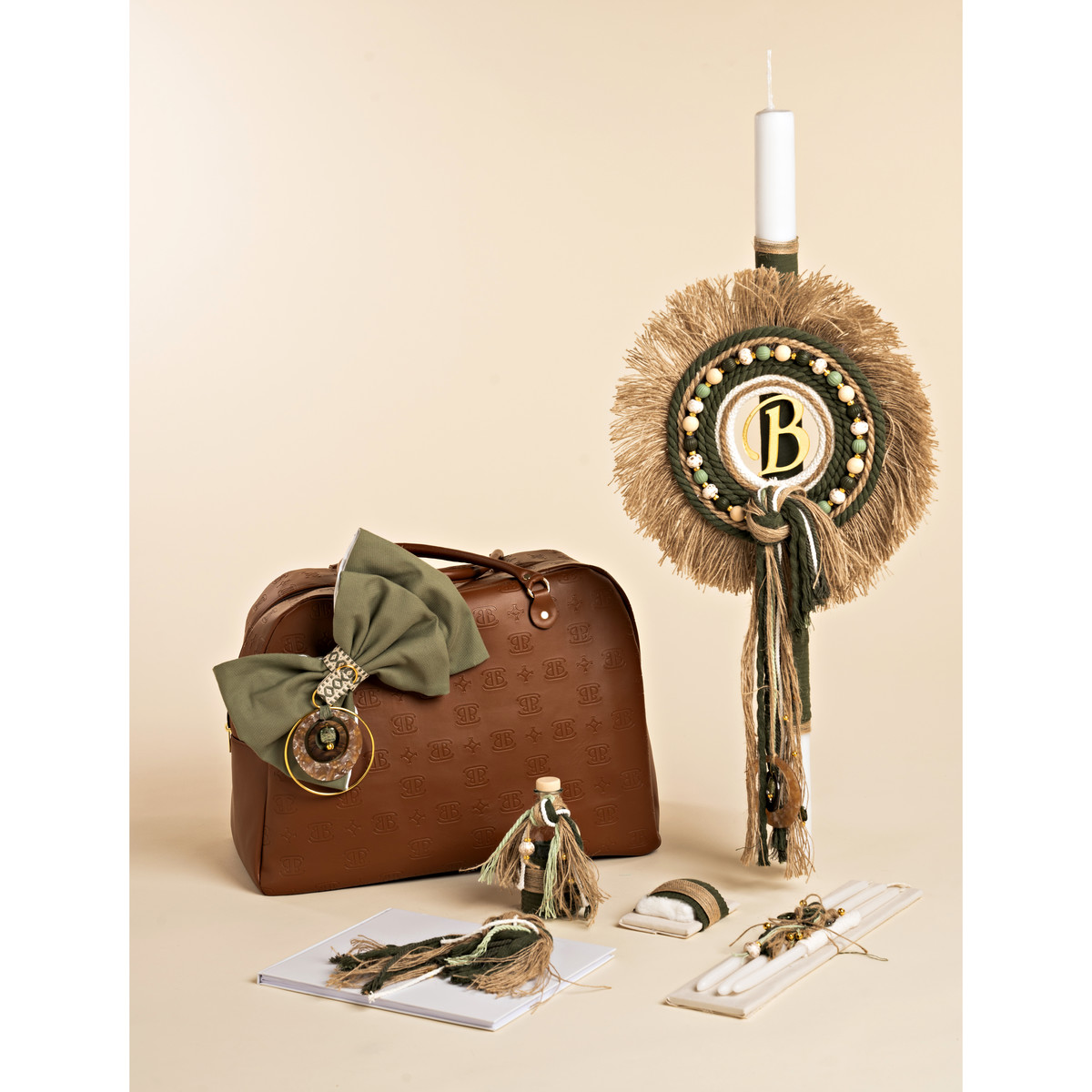 Πακέτο βάπτισης αγόρι BABY BLOOM 4 τμχ - ΧΑΚΙ