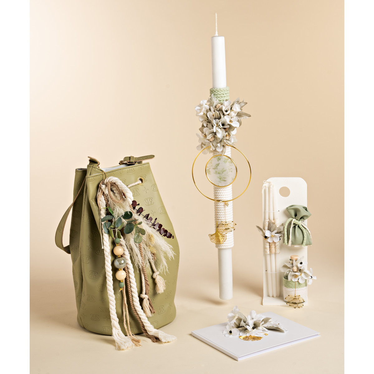 Πακέτο βάπτισης αγόρι BABY BLOOM 4 τμχ - ΧΑΚΙ