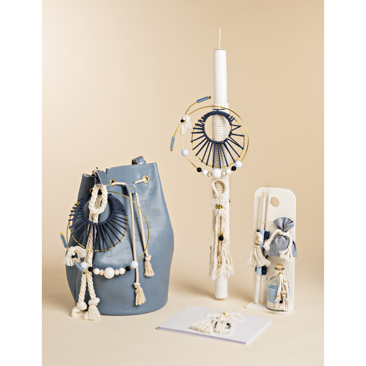 Πακέτο βάπτισης αγόρι BABY BLOOM 4 τμχ - ΓΑΛΑΖΙΟ