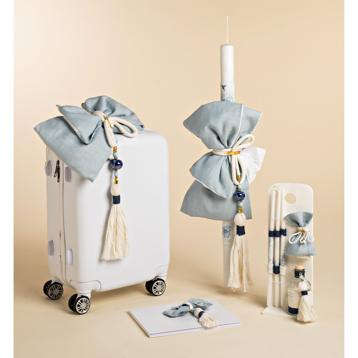 Πακέτο βάπτισης αγόρι BABY BLOOM 4 τμχ - ΓΑΛΑΖΙΟ