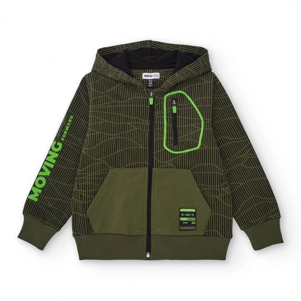 Παιδική ζακέτα φούτερ NATH KIDS αγόρι - ΧΑΚΙ