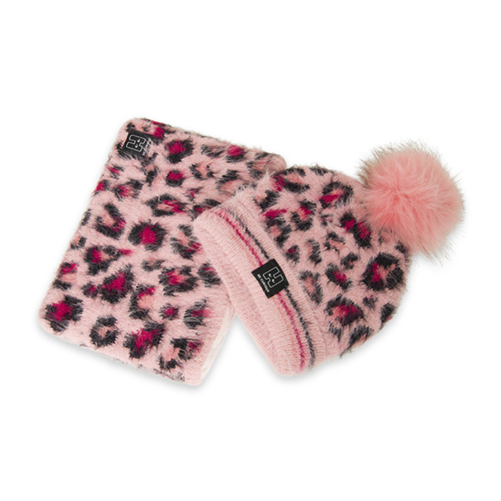 Σετ κασκόλ με σκούφο NATH KIDS - ΡΟΖ