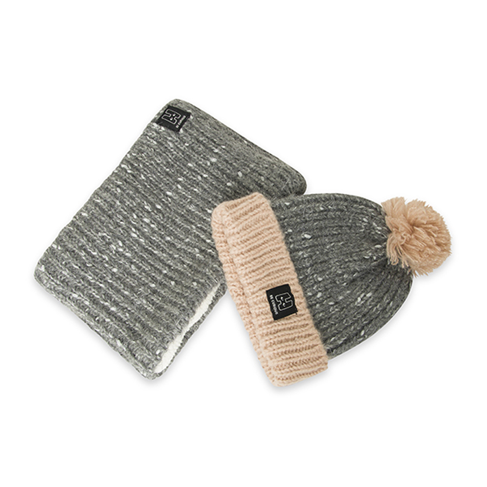 Σετ κασκόλ με σκούφο NATH KIDS - ΓΚΡΙ