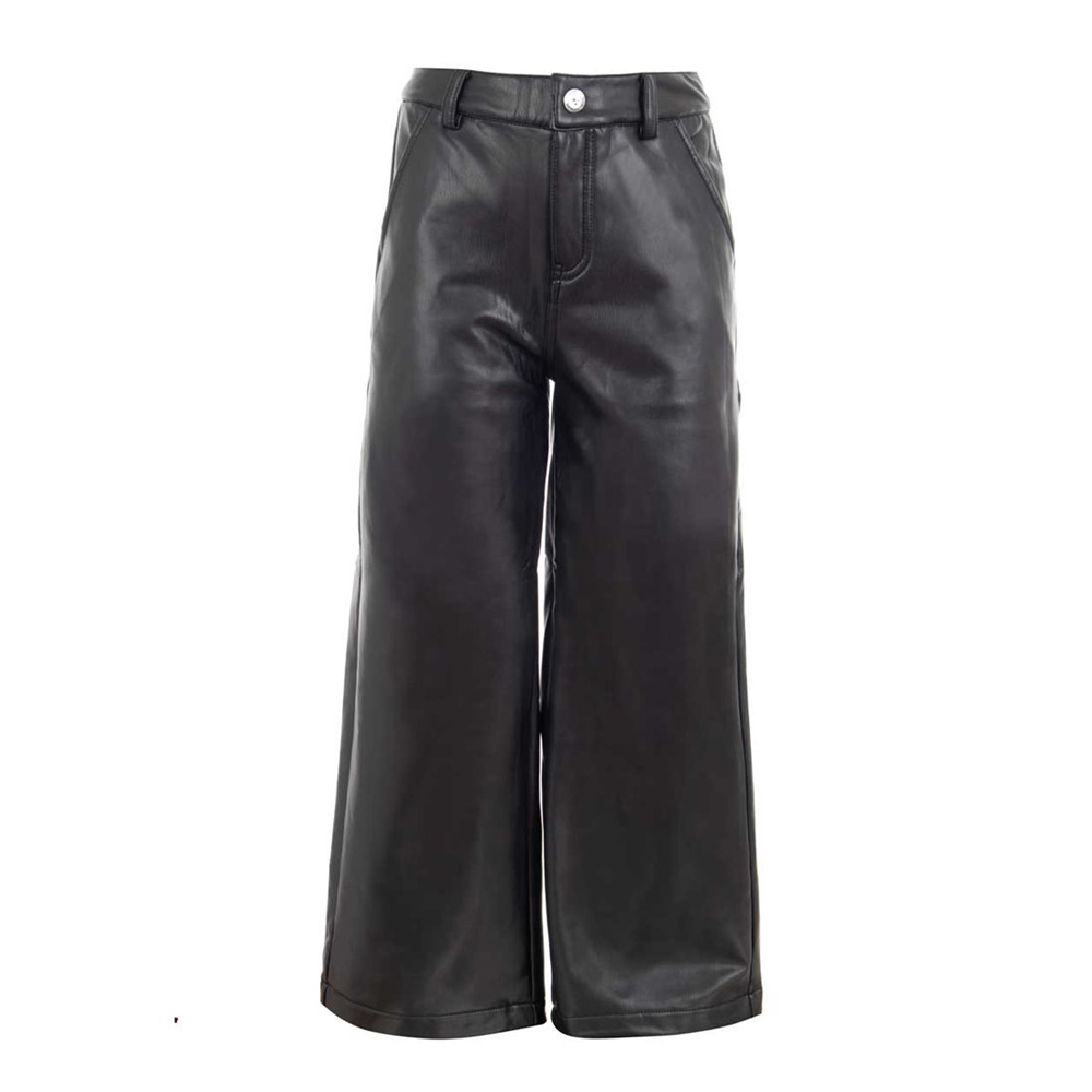 Παιδικό παντελόνι δερματίνη NATH KIDS κορίτσι - ΜΑΥΡΟ