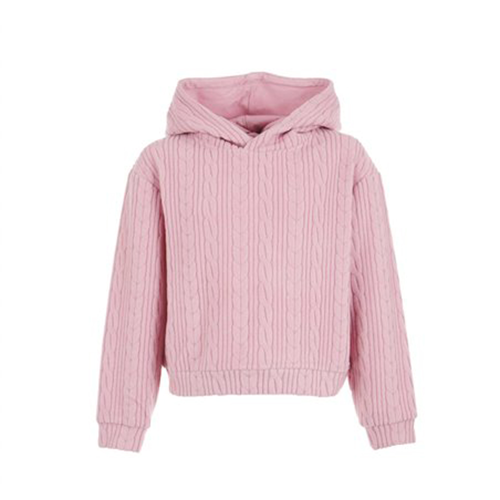 Παιδικό βελουτέ φούτερ με κουκούλα NATH KIDS κορίτσι - ΡΟΖ